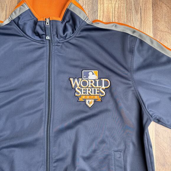 San Francisco Giants World Series Jacket Men's Large Blue Majestic Therma Base - Picture 5 of 11